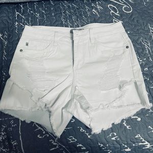 Judy Blue White Tulip Hem Shorts Sz M